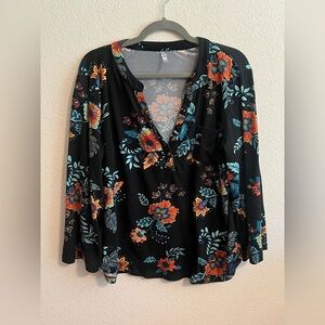 DNA Couture Blue and Oranger Blouse Size 1XL